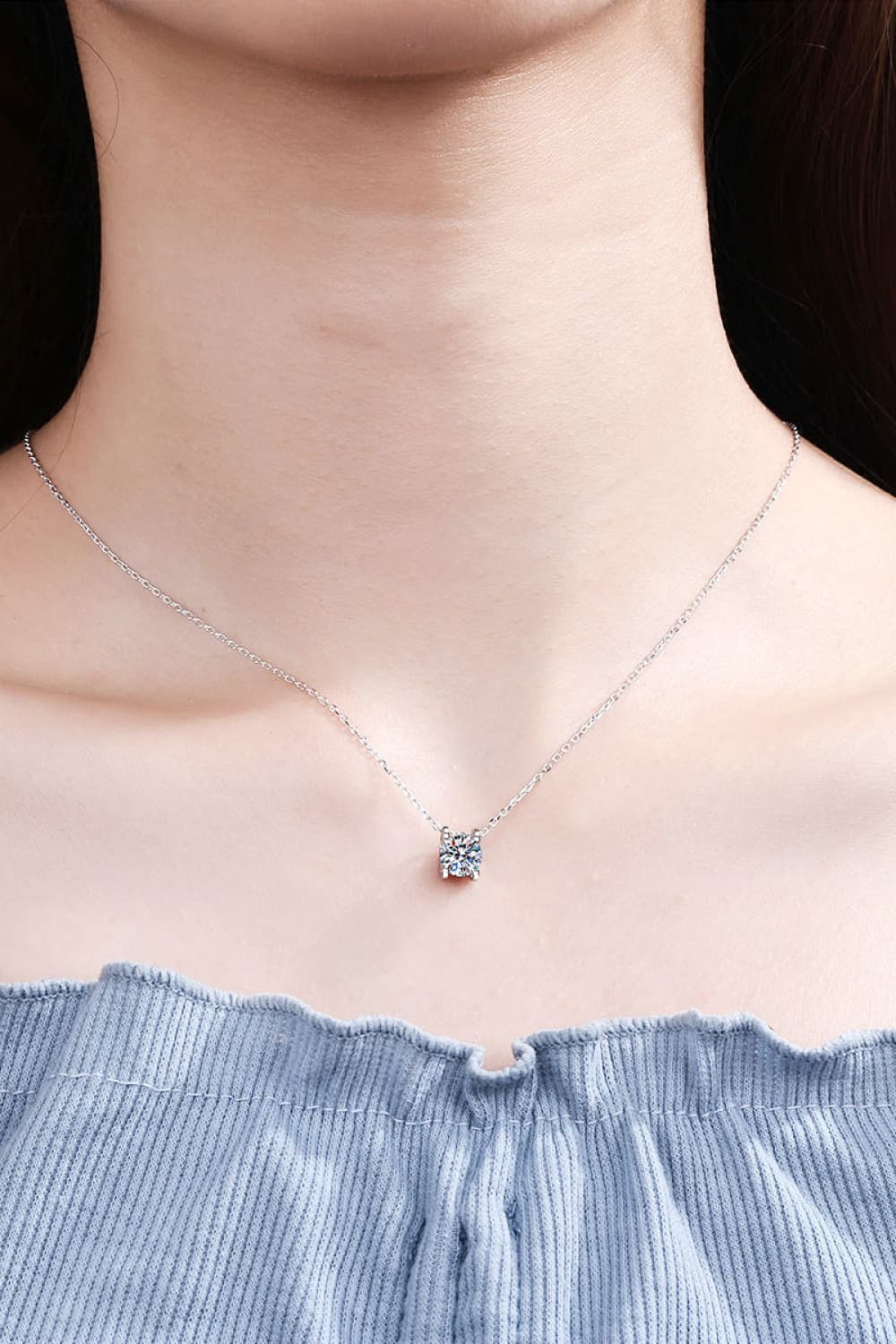 Collier en argent sterling 925 avec moissanite