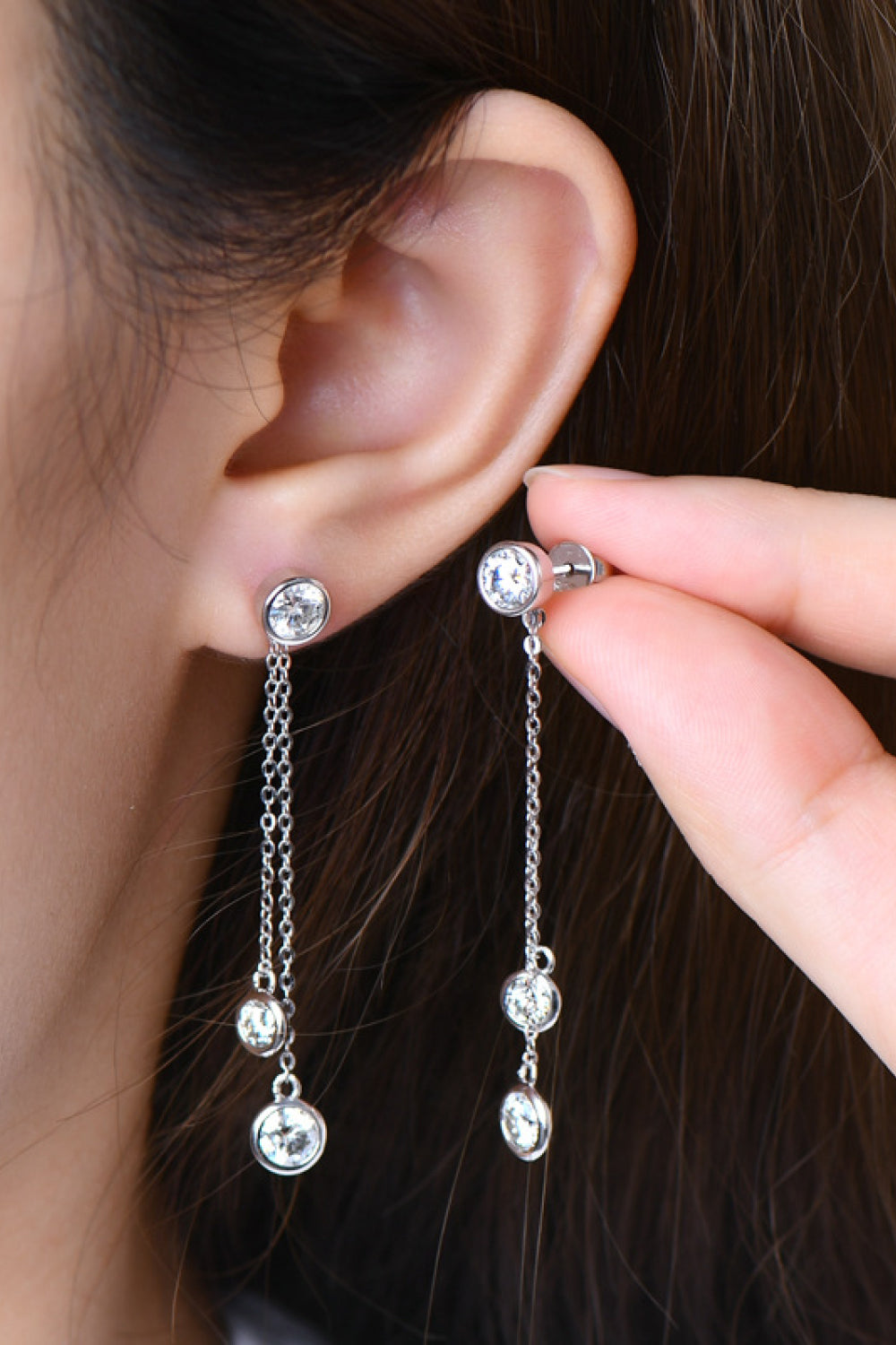 Boucles d'oreilles en argent sterling 925 avec moissanite de 2,6 carats