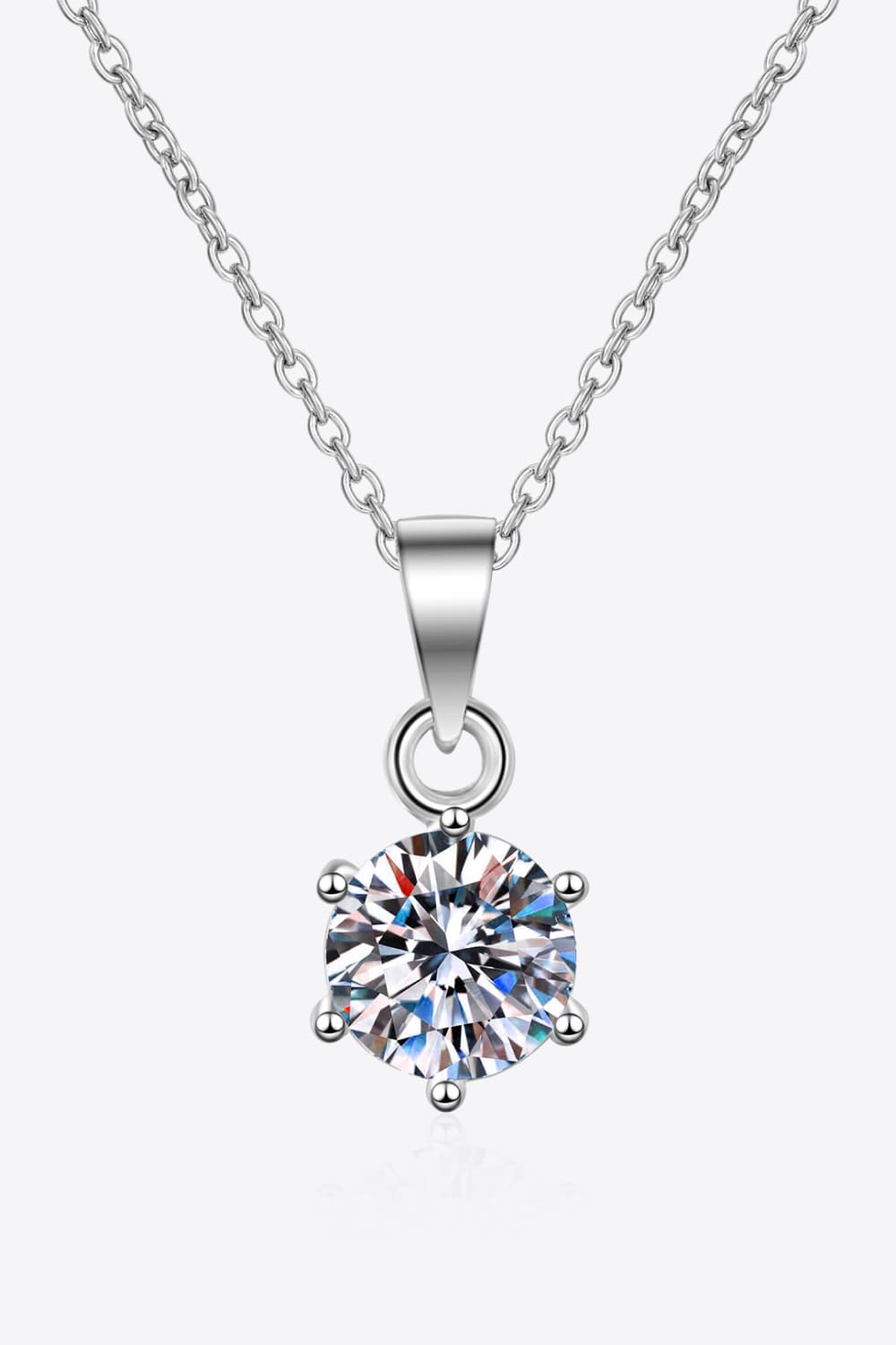 Collier en argent sterling 925 avec moissanite de 1 carat