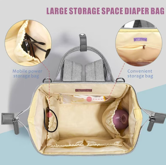 Sac à dos matelassé pour couches de bébé