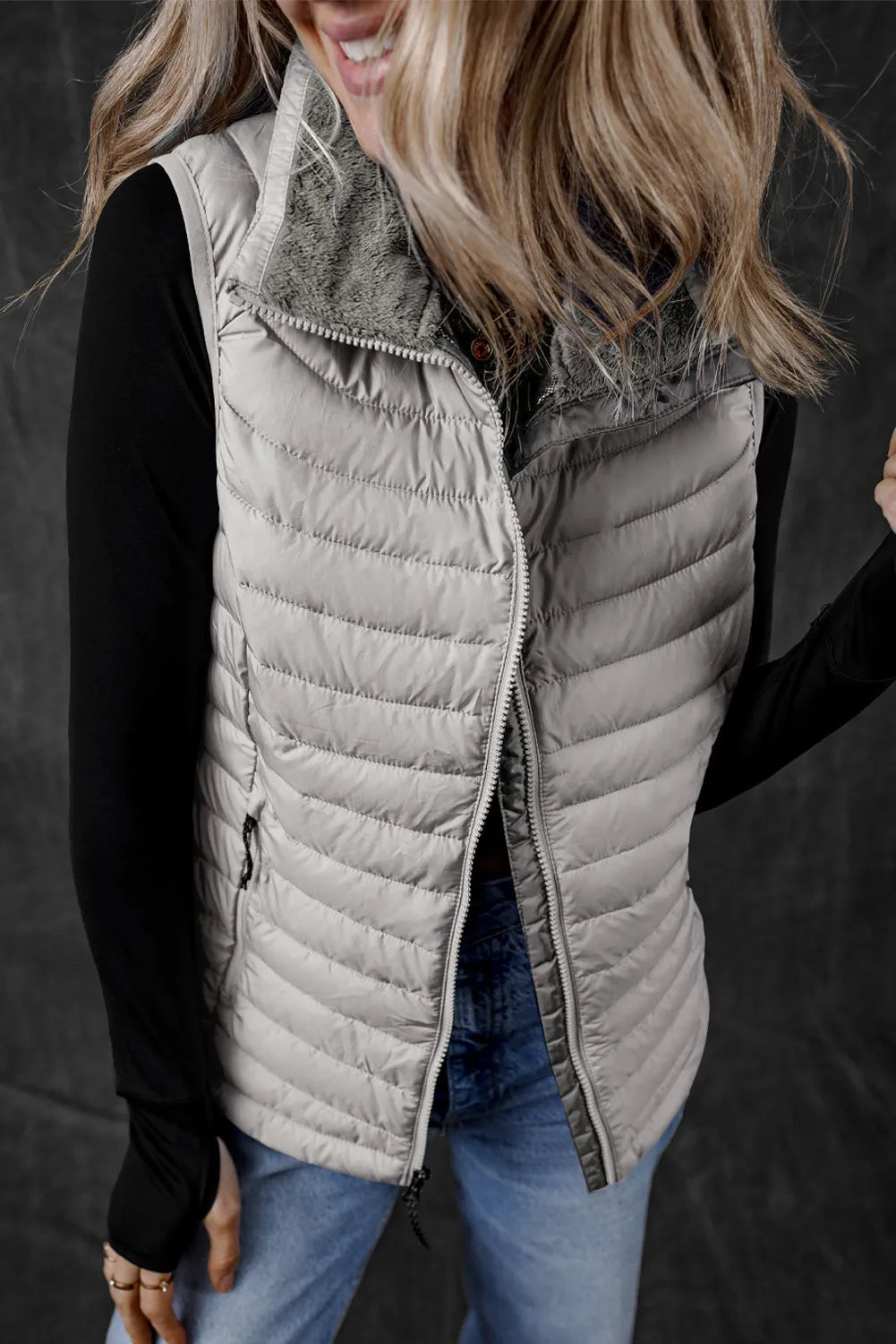 Gilet zippé à poches