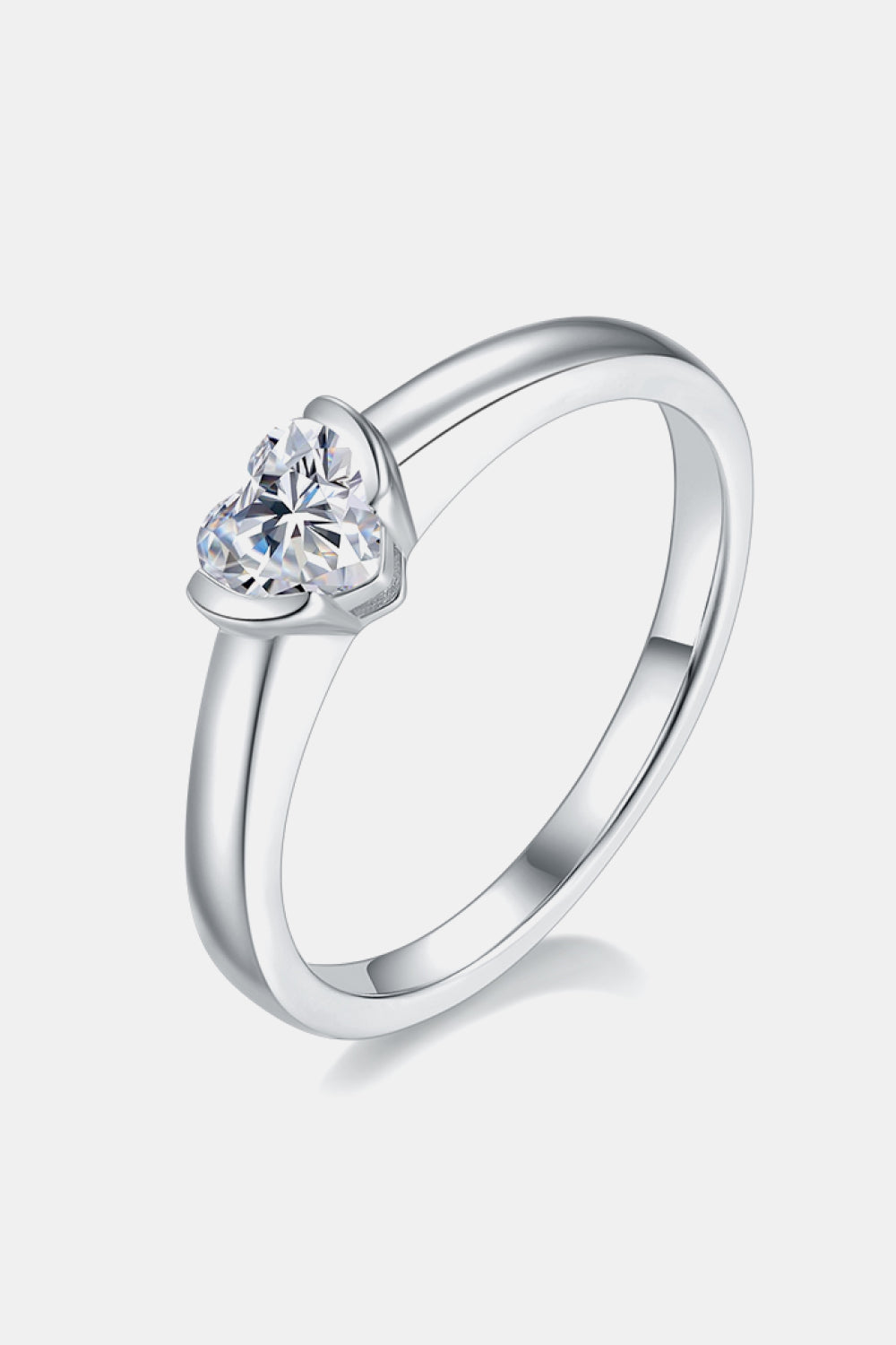 Bague solitaire en argent sterling 925 avec moissanite