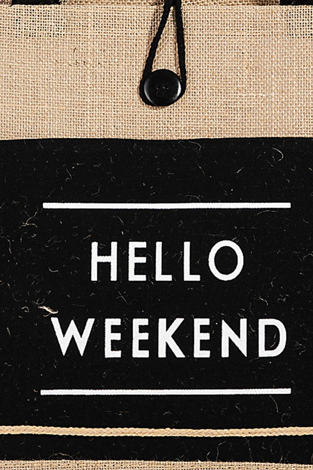 Sac fourre-tout en toile de jute Fame Hello Weekend