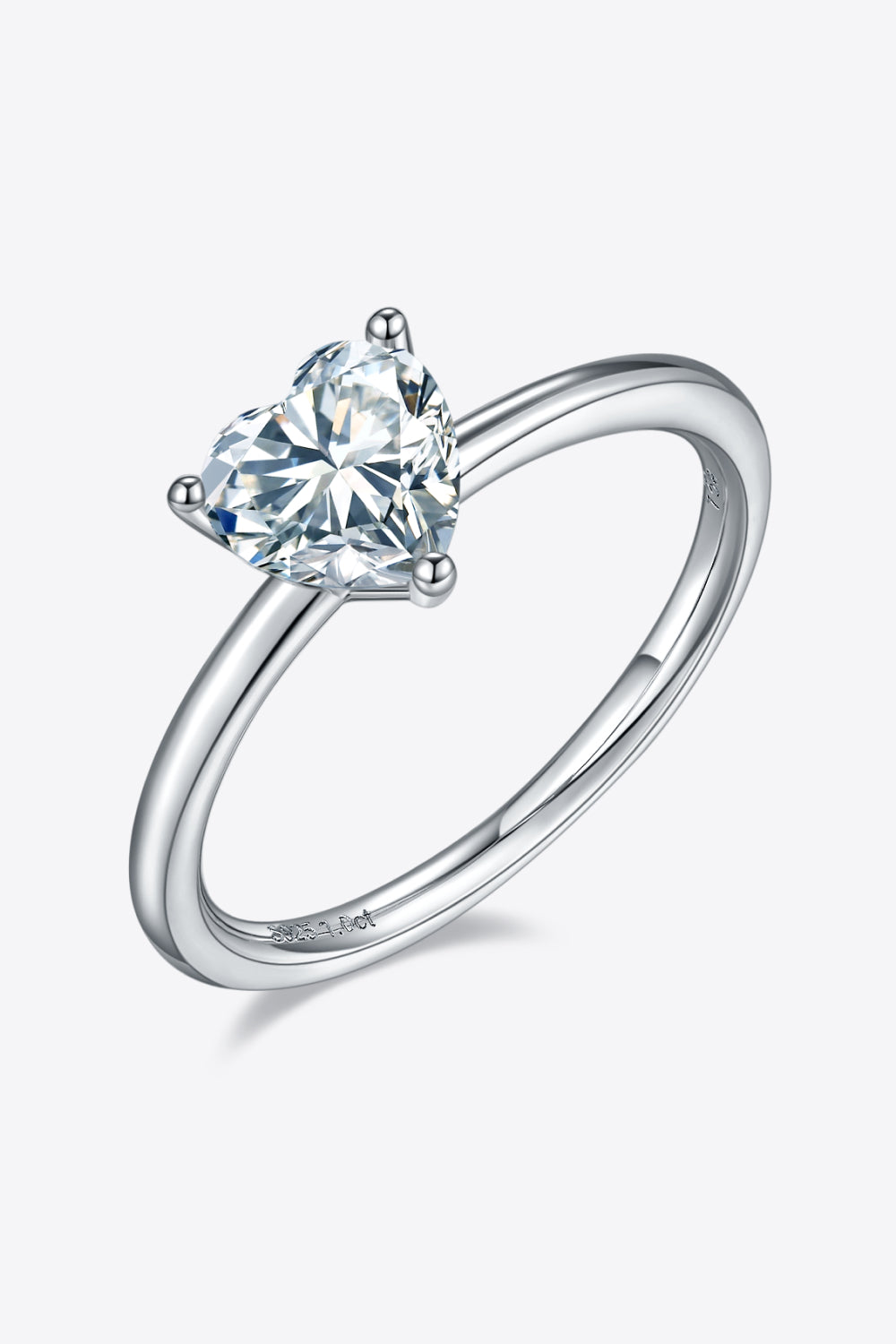 Bague solitaire en argent sterling 925 avec moissanite de 1 carat