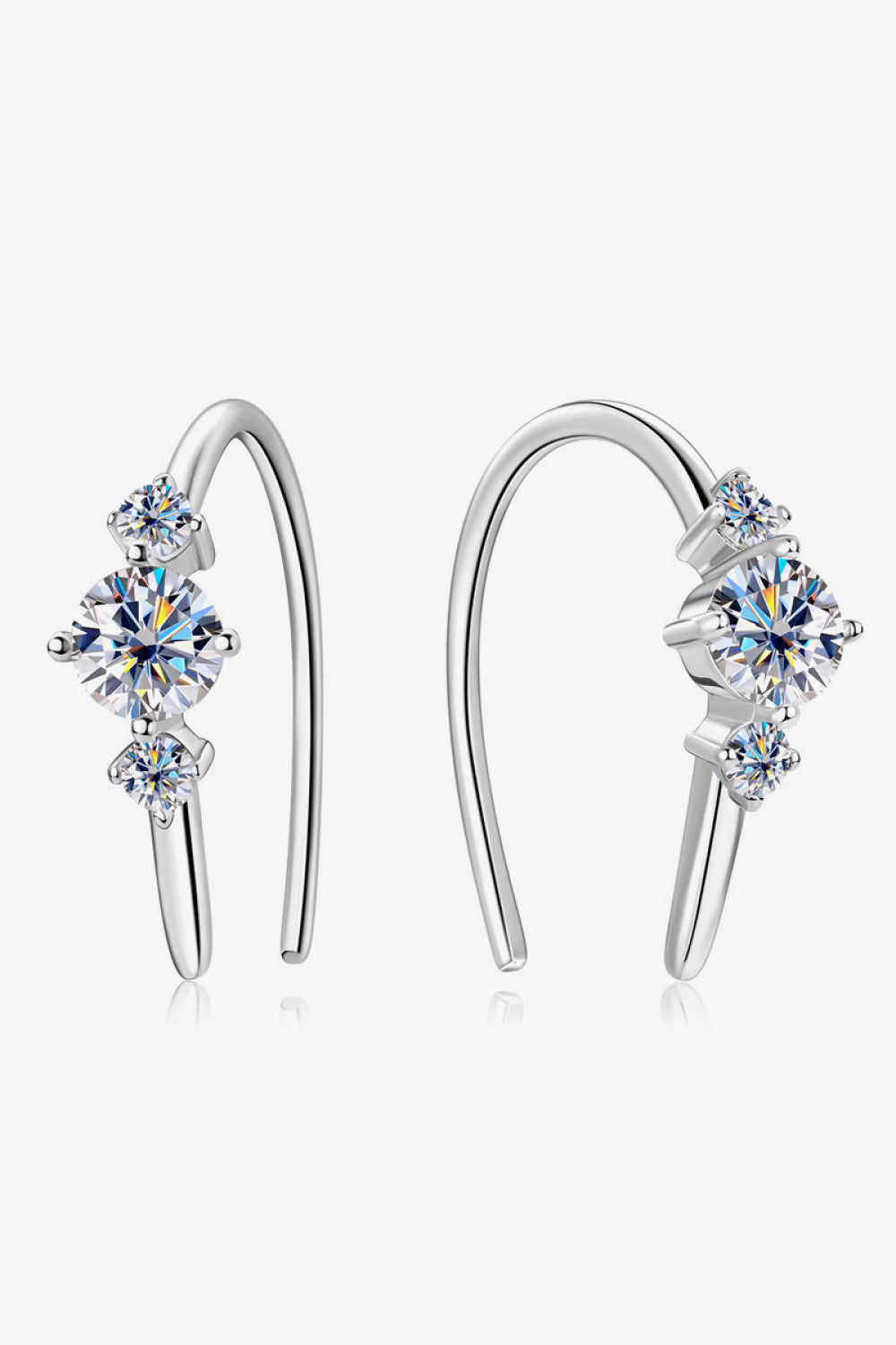 Boucles d'oreilles en argent sterling 925 avec moissanite