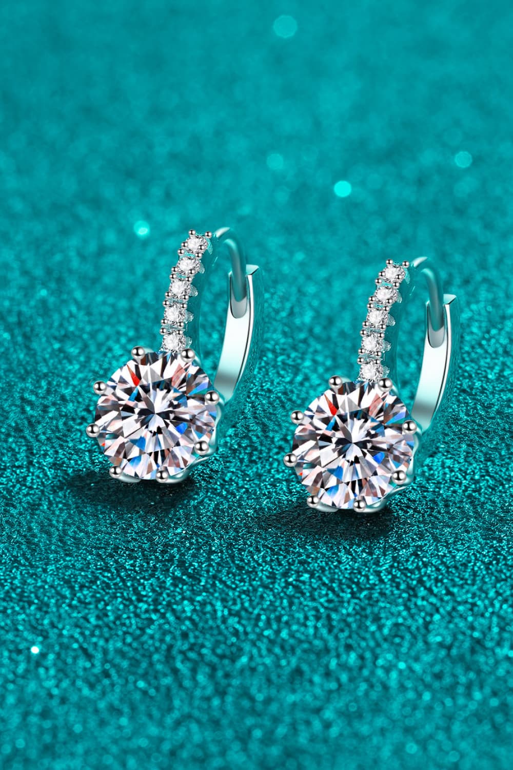 Boucles d'oreilles en argent sterling 925 avec moissanite de 4 carats