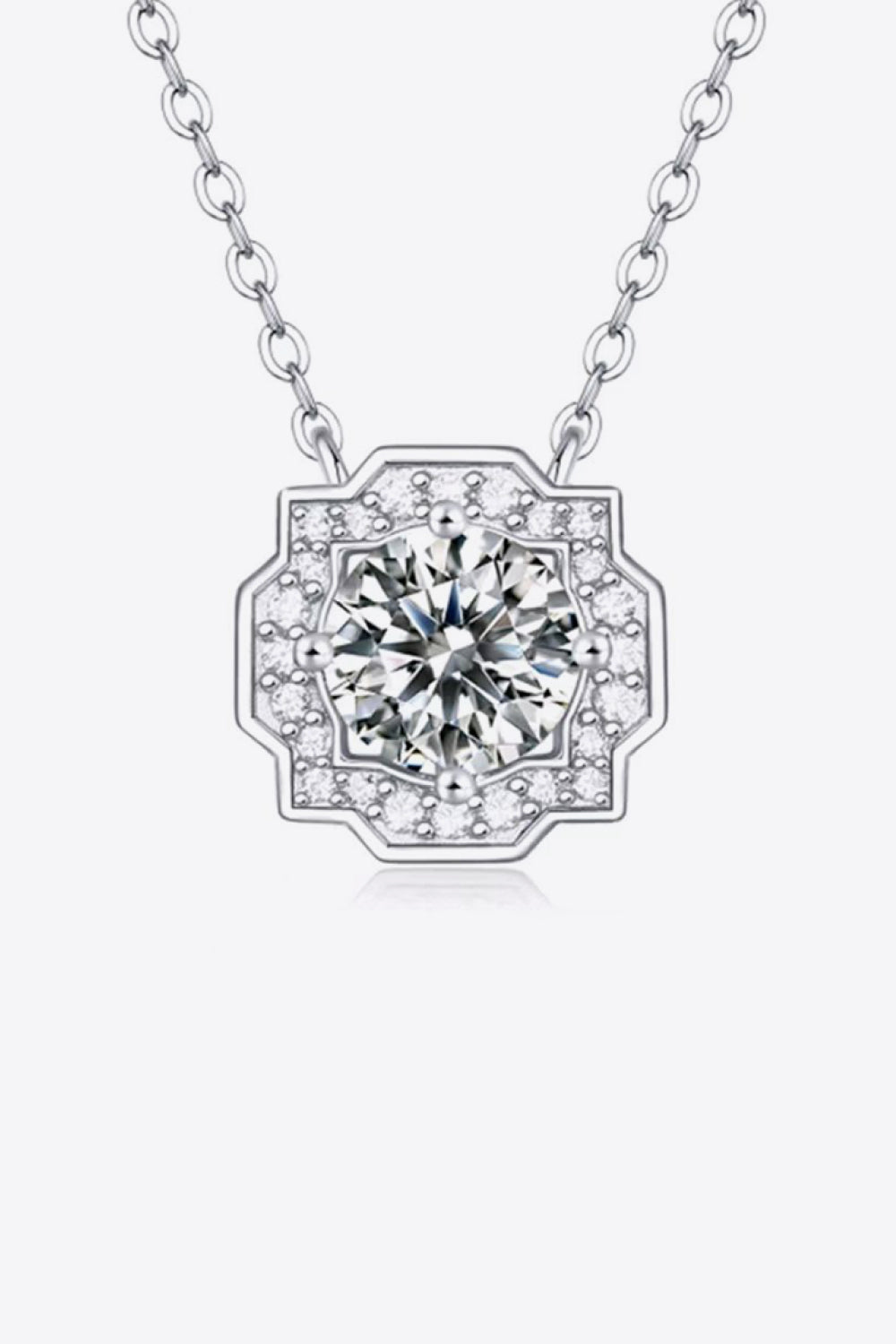 Collier avec pendentif en forme de fleur en moissanite de 1 carat