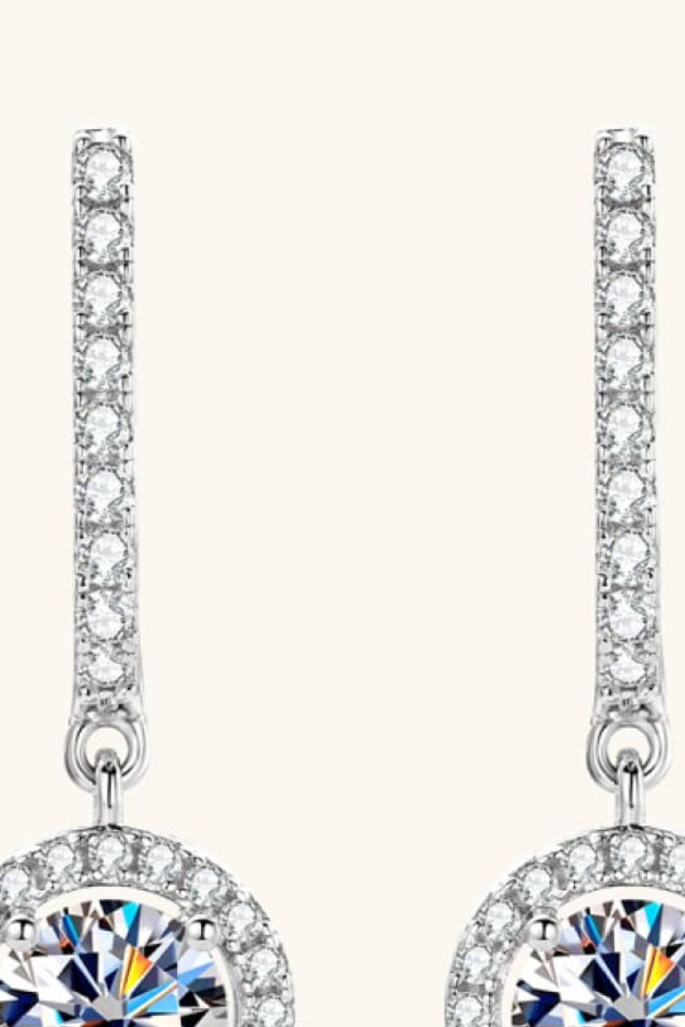 Boucles d'oreilles pendantes en argent sterling 925 avec moissanite de 2 carats