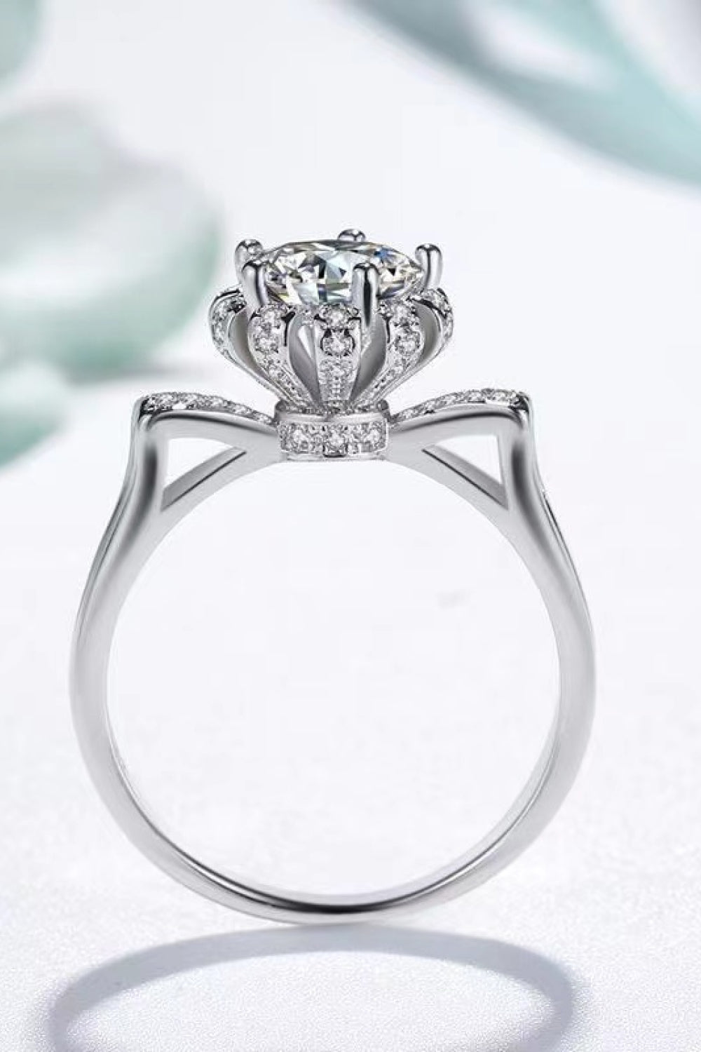 Bague en argent sterling 925 avec moissanite de 1 carat