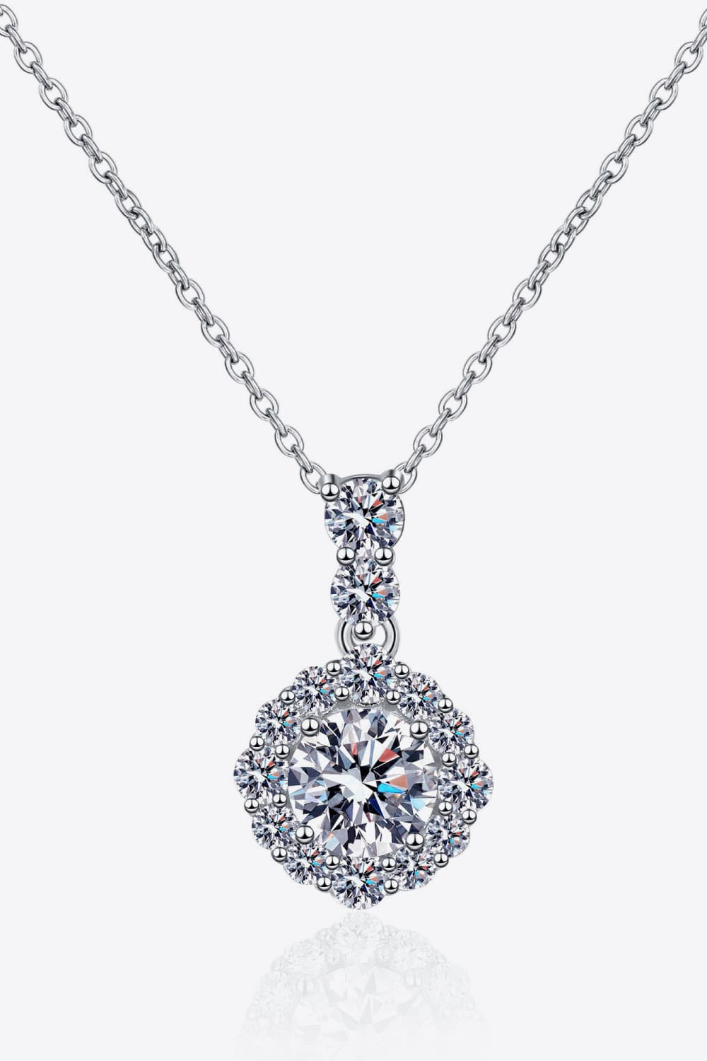 Collier en argent sterling 925 avec moissanite de 1 carat