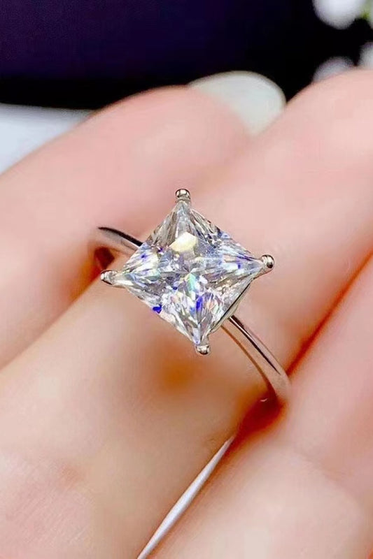 Bague solitaire en moissanite de 5 carats