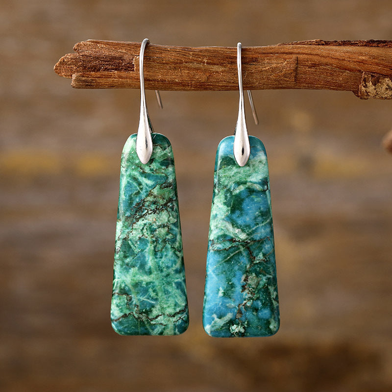 Boucles d'oreilles en cuivre et pierre naturelle