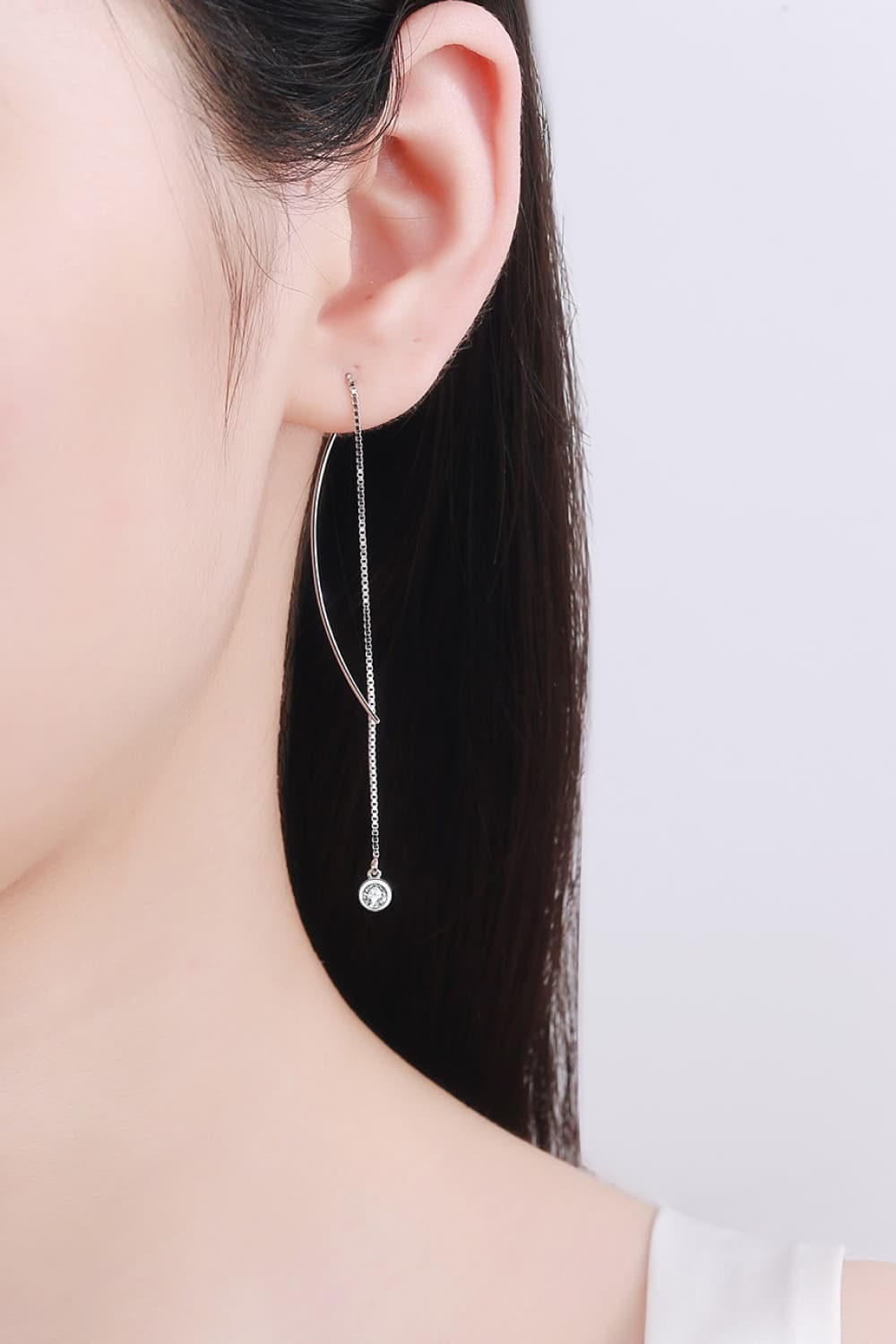 Boucles d'oreilles en argent sterling 925 avec moissanite