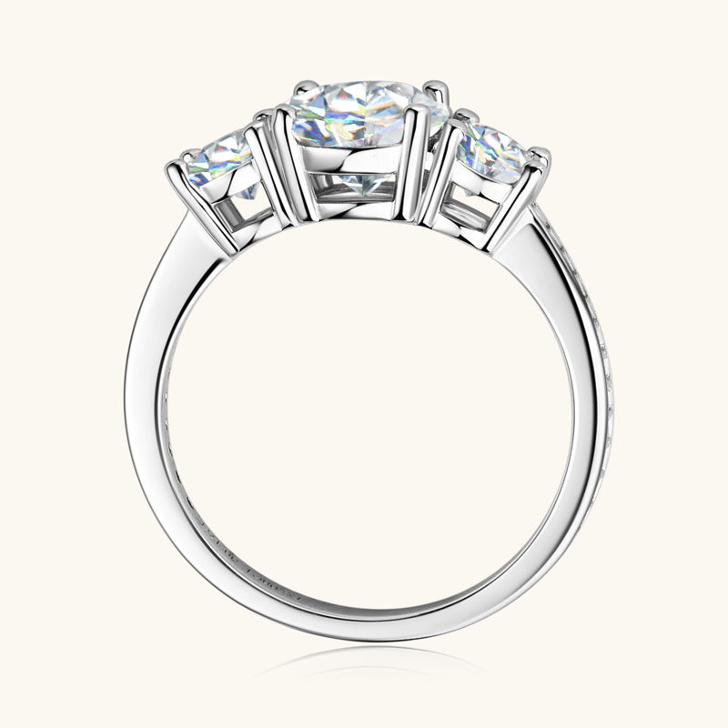 Bague en argent sterling 925 avec moissanite de 3 carats