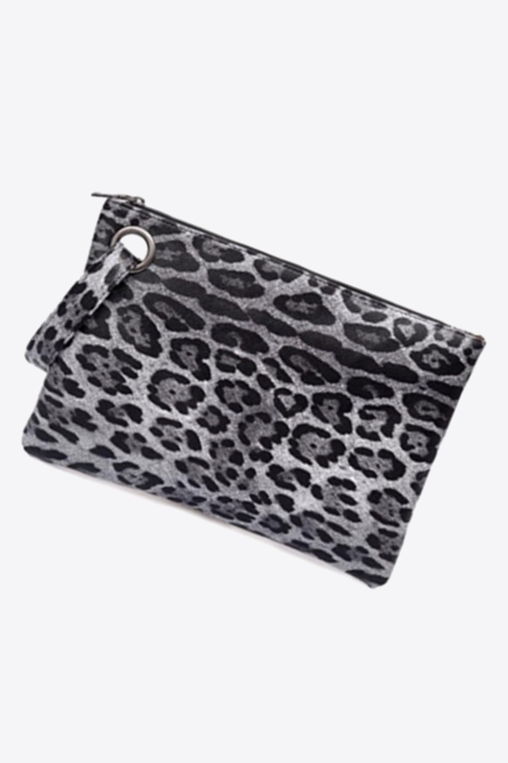 Pochette en cuir PU motif léopard