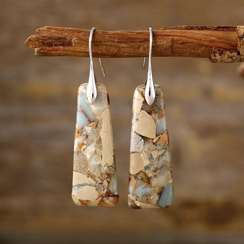 Boucles d'oreilles en cuivre et pierre naturelle