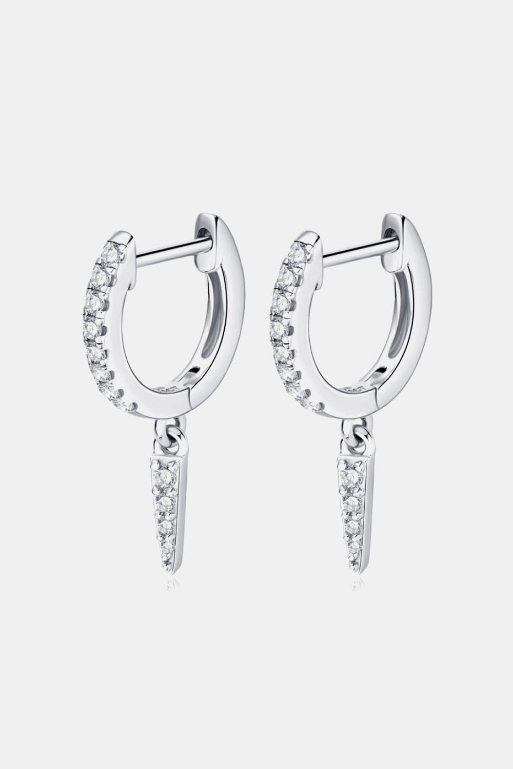 Boucles d'oreilles pendantes en argent sterling 925 avec moissanite