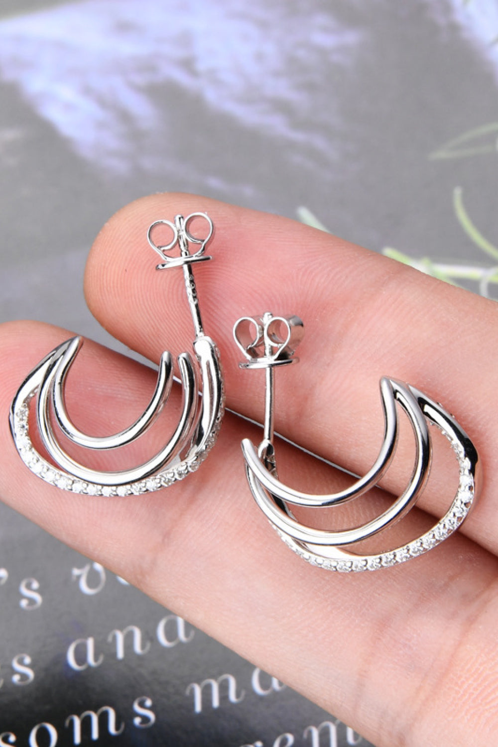 Boucles d'oreilles en argent sterling 925 avec moissanite