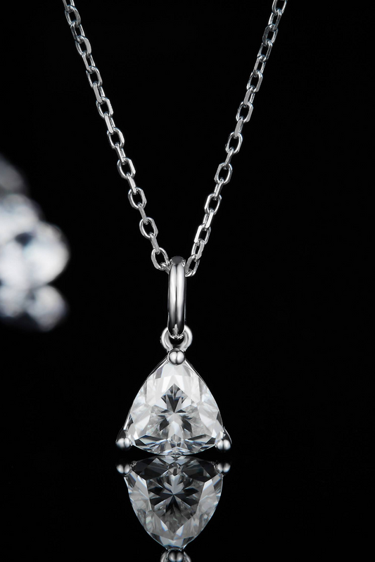 Collier en argent sterling 925 avec pendentif en moissanite de 1 carat