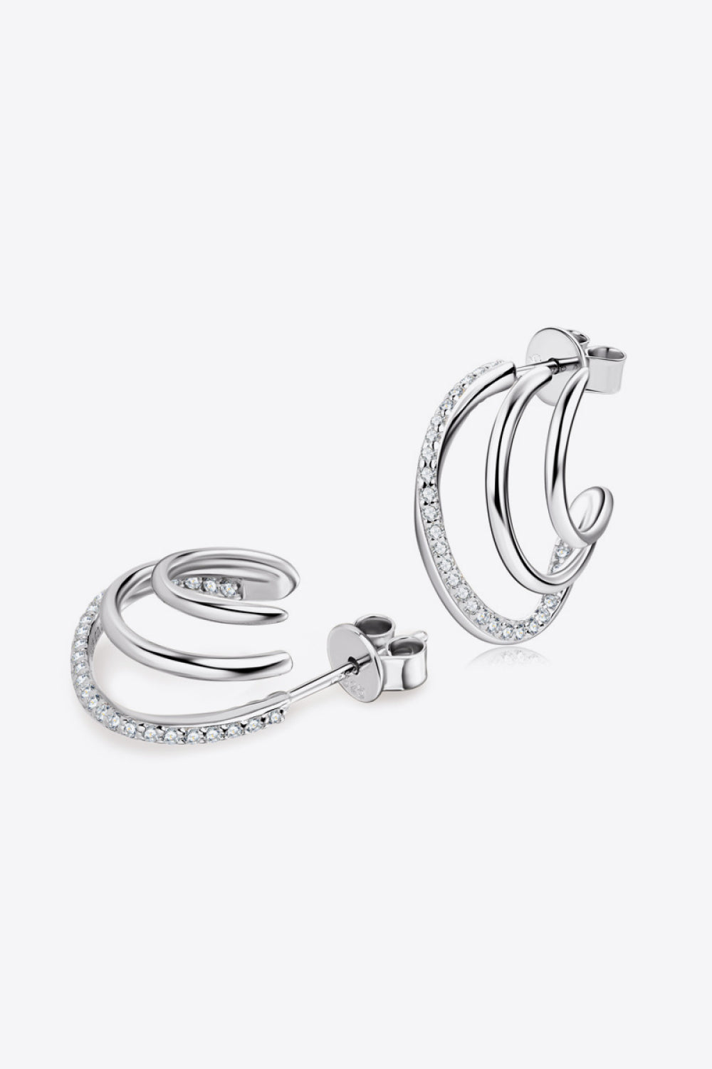 Boucles d'oreilles en argent sterling 925 avec moissanite