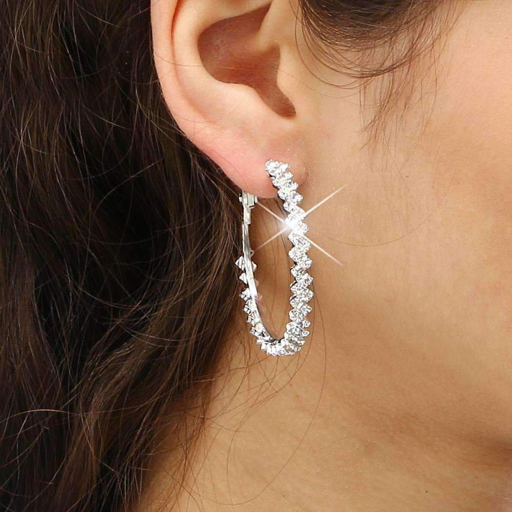 Boucles d'oreilles créoles en cristal